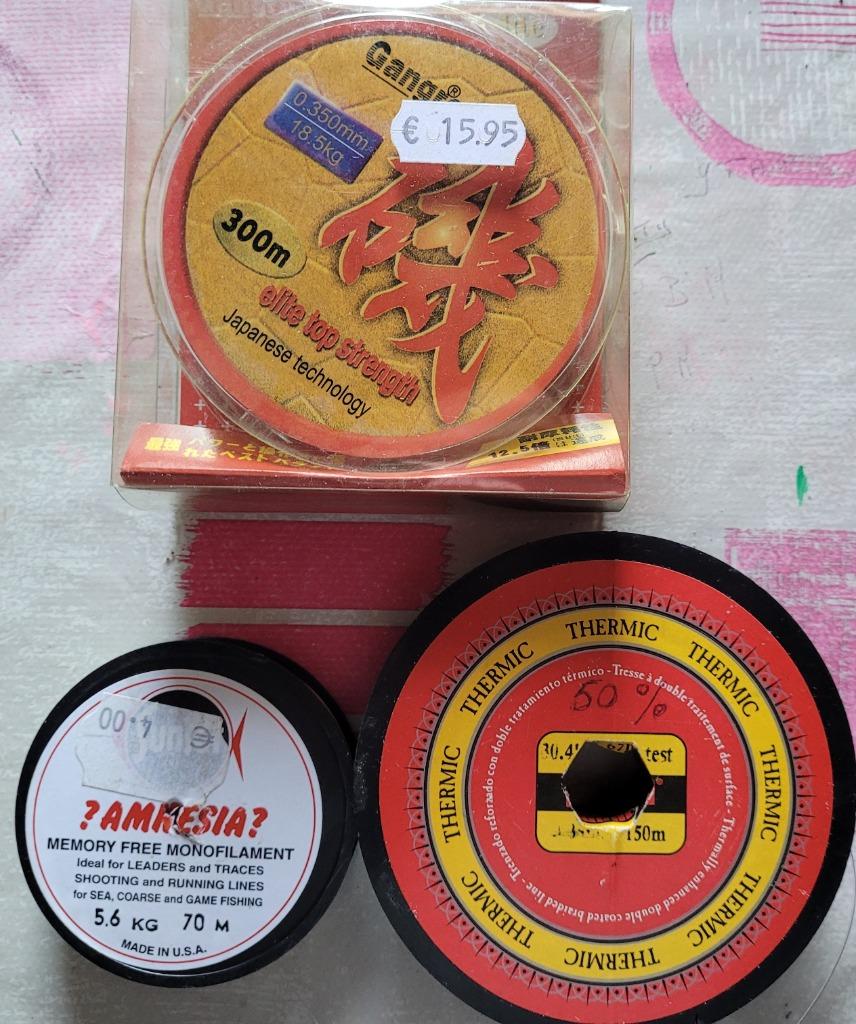 Lot de 3 bobines de fil pour la pèche., Enlèvement ou Envoi, Comme neuf, Ligne de pêche