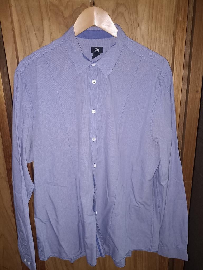 Chemise H&M petits carreaux bleue taille XL, Kleding | Heren, Overhemden, Blauw, Ophalen of Verzenden, Zo goed als nieuw, H&M