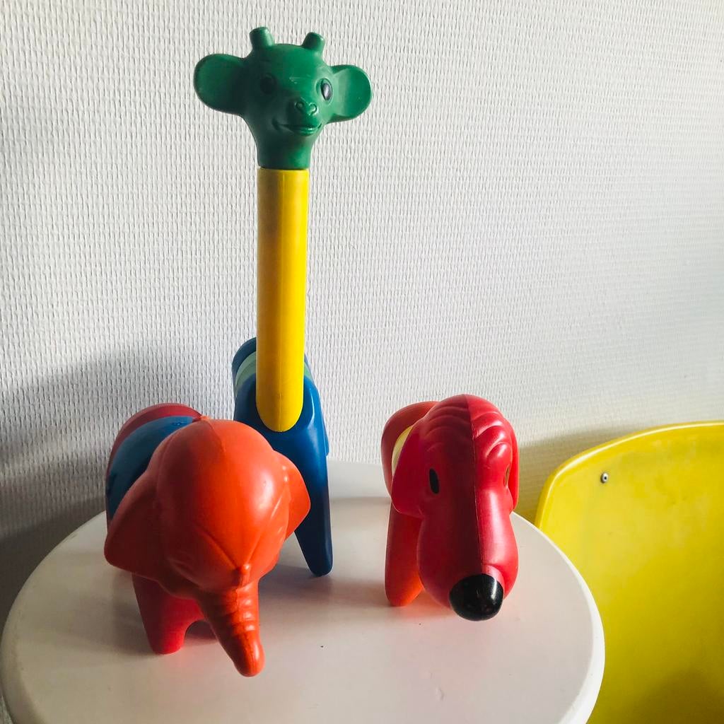 Vintage - Dieren figuren - Olifant Giraf Hond, Ophalen of Verzenden
