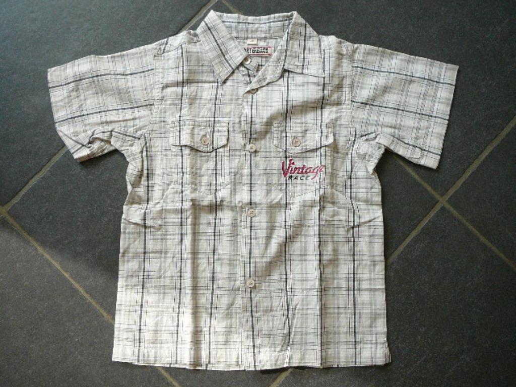 beige zomerhemd met woord Vintage, Enlèvement ou Envoi, Utilisé, Garçon, Chemise ou Chemisier