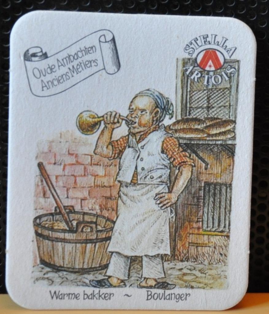 D sous bock stella artois serie metier  le boulanger (20), Enlèvement ou Envoi, Utilisé, Sous-bock, Stella Artois