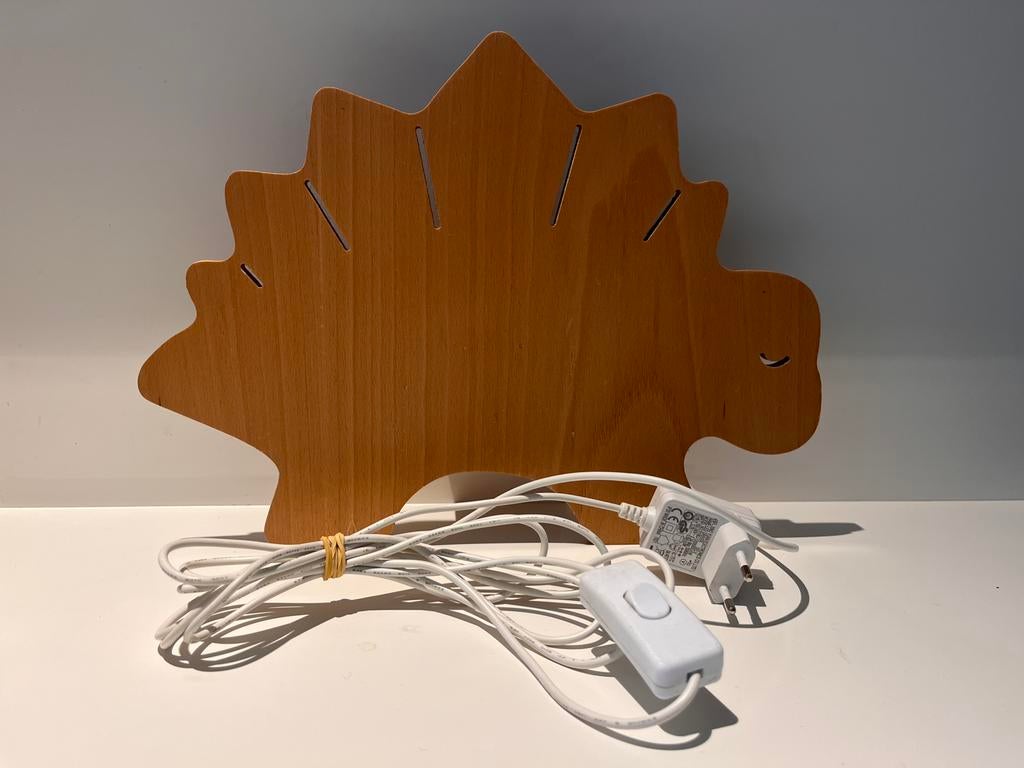 Houten Dino-nachtlamp, Ophalen, Gebruikt, Hout, Sober