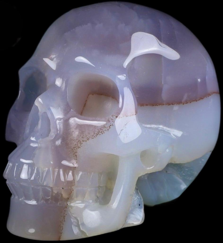 Agaat Schedel Skull Doodshoofd Edelsteen Beeld Agate Kwarts, Verzamelen, Mineralen en Fossielen, Ophalen of Verzenden
