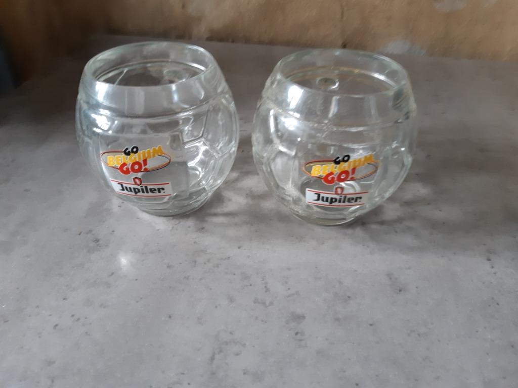 2 voetbalglazen jupiler, Verzamelen, Biermerken, Ophalen of Verzenden, Nieuw, Glas of Glazen, Jupiler