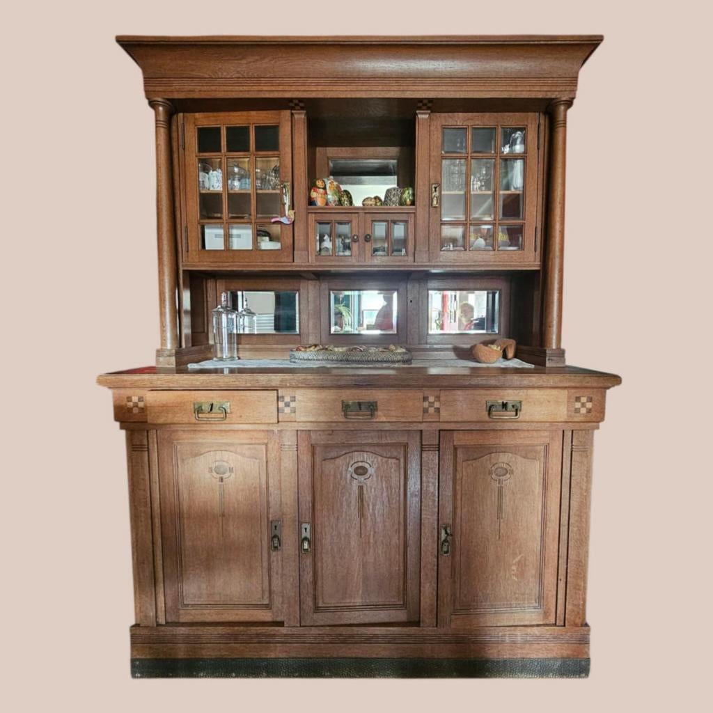 Antiquité : vaisselier d'époque 1900-1920, Maison & Meubles, Armoires | Buffets, Avec tiroir(s), Art Nouveau - Art Déco, 150 à 200 cm