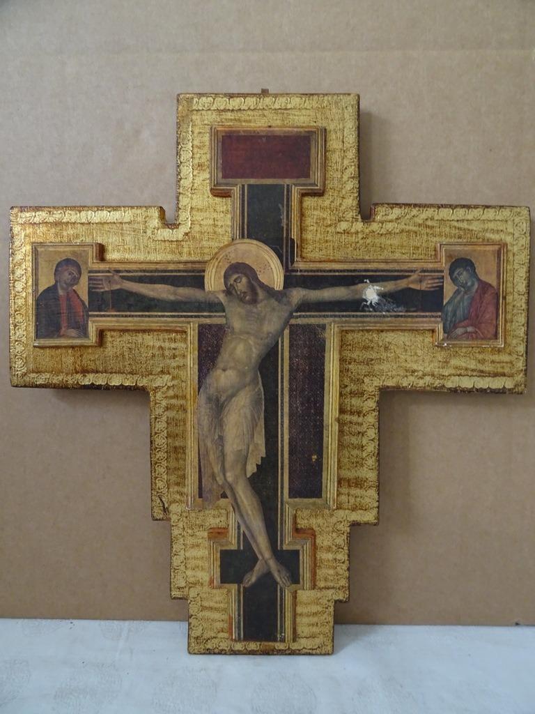 Croix en bois vintage croix de François en bois 34x37cm 1950, Enlèvement ou Envoi, Utilisé, Autres types, Christianisme | Catholique