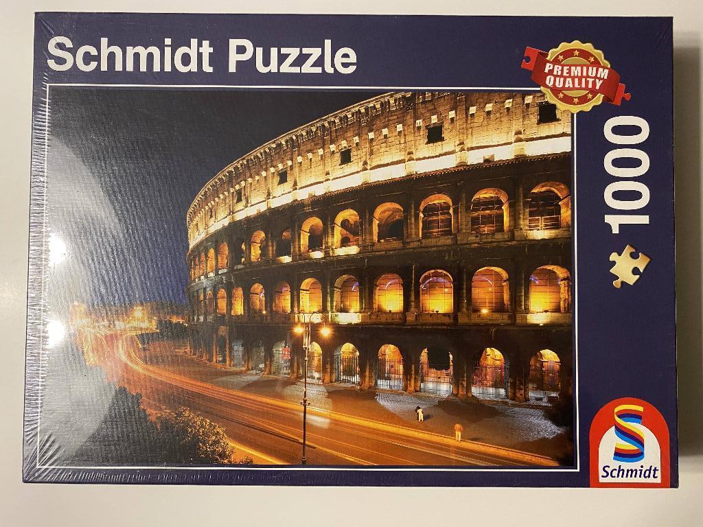 Nieuw! puzzel 1000 stuks Colosseum bij nacht, Schmidt, Enlèvement ou Envoi, 500 à 1500 pièces, Neuf, Puzzle