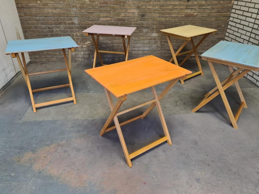IBIZA !!! grand lot de TABLES PLIANTES rétro lot de tables p, Maison & Meubles, Enlèvement ou Envoi, Rectangulaire, Retro / vintage