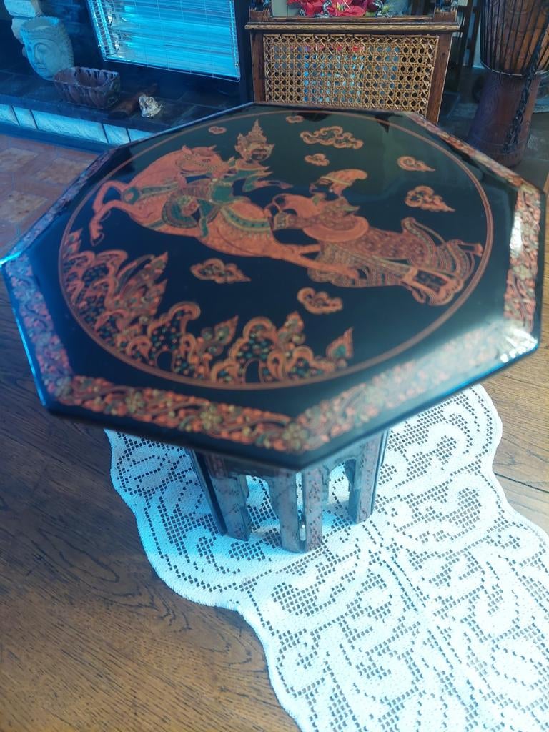 Handgemaakt laktafeltje uit Myanmar, Ophalen of Verzenden