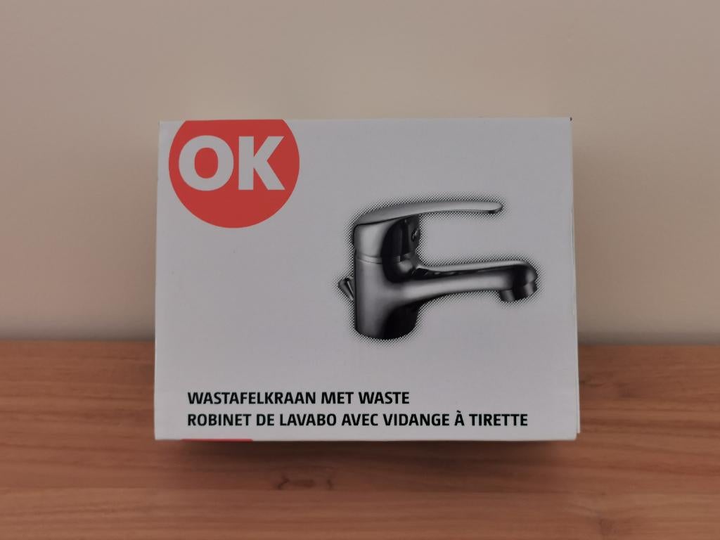 OK wastafelkraan, Ophalen, Nieuw, Chroom, Kraan