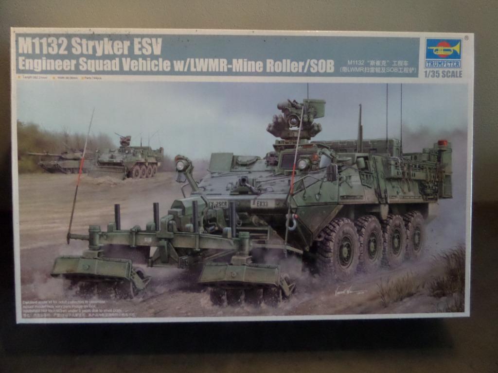 Modelbouw Kit M1132 Stryker with Mine roller / SOB, Hobby en Vrije tijd, Overige merken, Tank, Groter dan 1:32, Nieuw