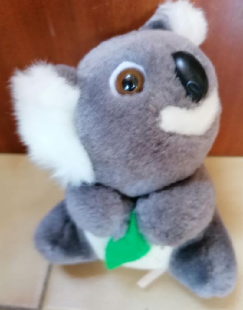 Peluche de koala tenant une feuille, 15 cm, NEUF, Overige merken, Overige karakters, Beer, Grijs