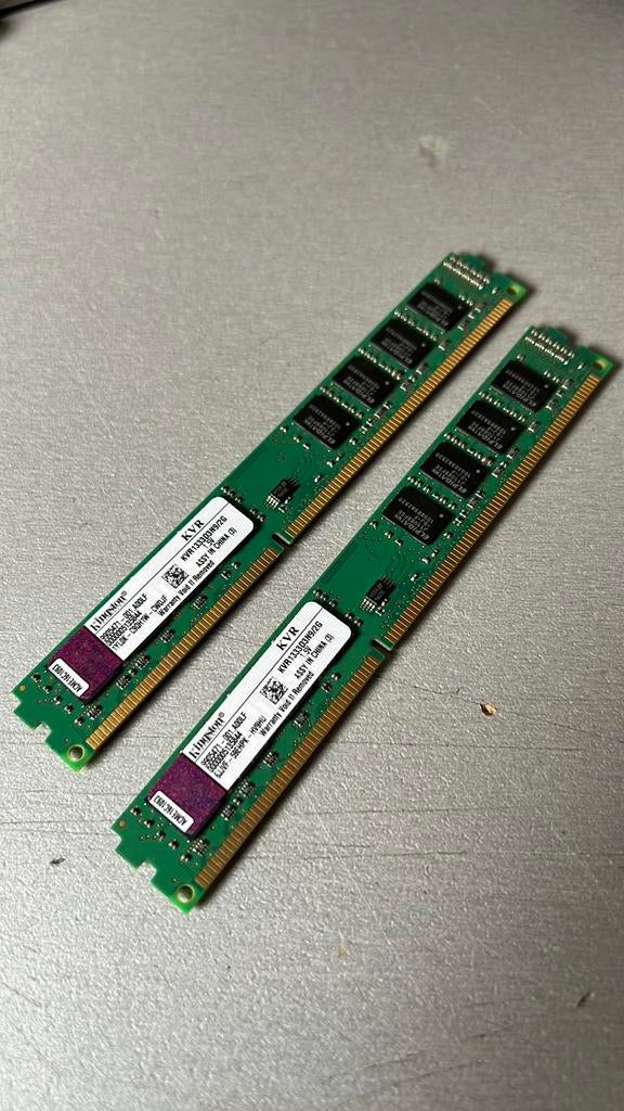 Kingston 4Gb kit 2 x KVR1333D3N9/2G DDR3 Ram, DDR3, Ophalen of Verzenden, Zo goed als nieuw, Desktop