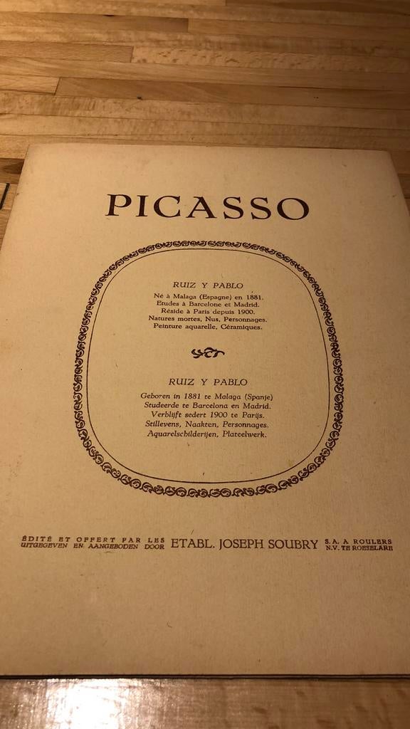 Folder nr. 45: Picasso, uitgeverij Soubry, Verzamelen, Gebruikt