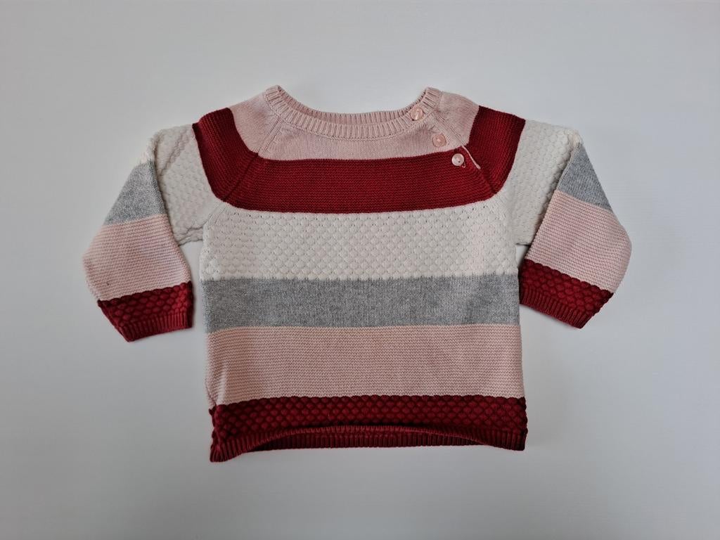 Pull en tricot rayé rose, rouge, blanc et gris t 68, Enfants & Bébés, Vêtements de bébé | Taille 68, Enlèvement ou Envoi, Pull ou Veste