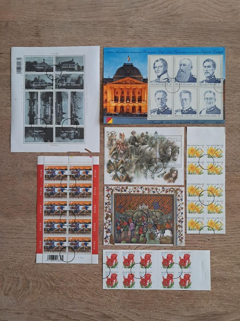 Uitzonderlijk lot Belgische postzegels met persstempel, Met stempel, Ophalen of Verzenden, Gestempeld, Gestempeld