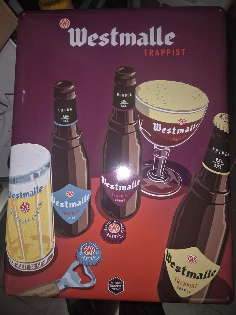 Metalen plaat westmalle bier, Collections, Envoi