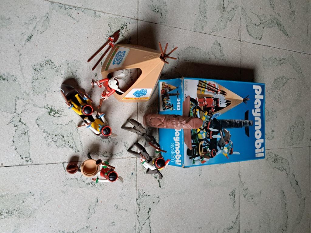 Vintage Playmobil 3483 Indianen dorp met tipi, Ophalen, Gebruikt, Complete set