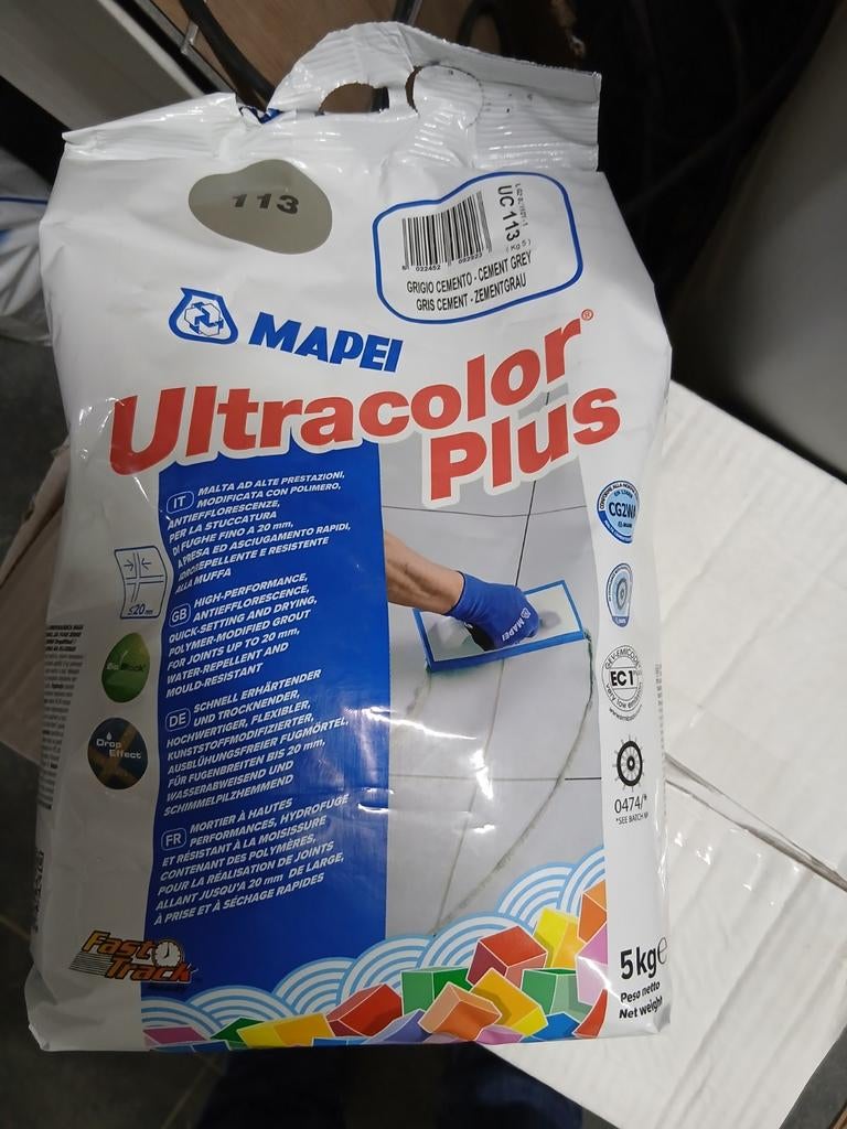 Mapei Ultracolor Plus 113 Cement grijs grey, Bricolage & Construction, Dalles & Carrelages, Enlèvement