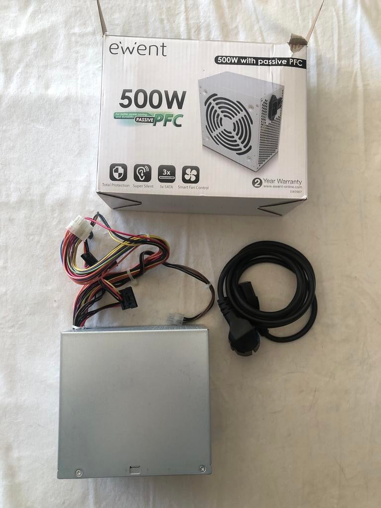 Ewent EW3907 500W psu / power supply, Ophalen of Verzenden, Gebruikt