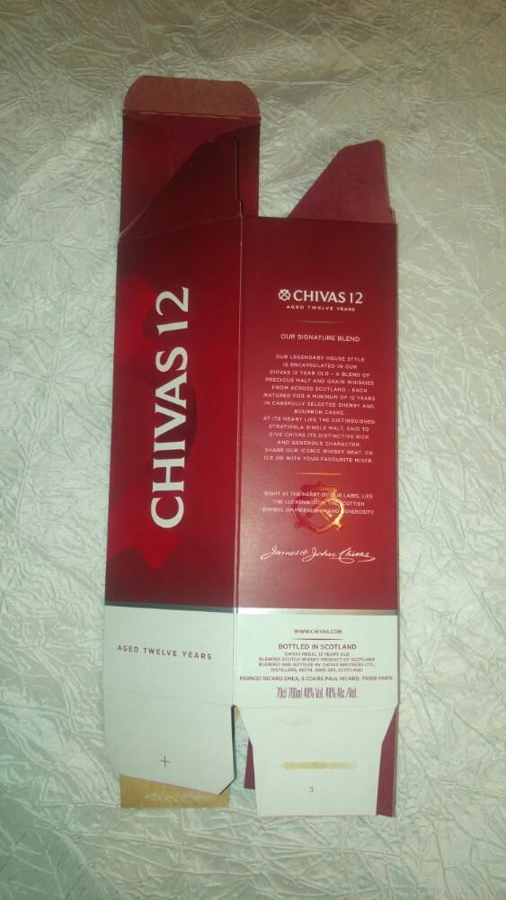 Boite vide doos whisky chivas 12 ans, Collections, Marques & Objets publicitaires, Enlèvement ou Envoi, Comme neuf