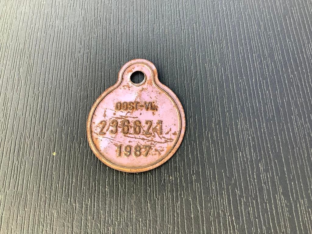 Fietsplaatje 1987 Oost Vlaanderen, Fietsen en Brommers, Ophalen of Verzenden, Gebruikt