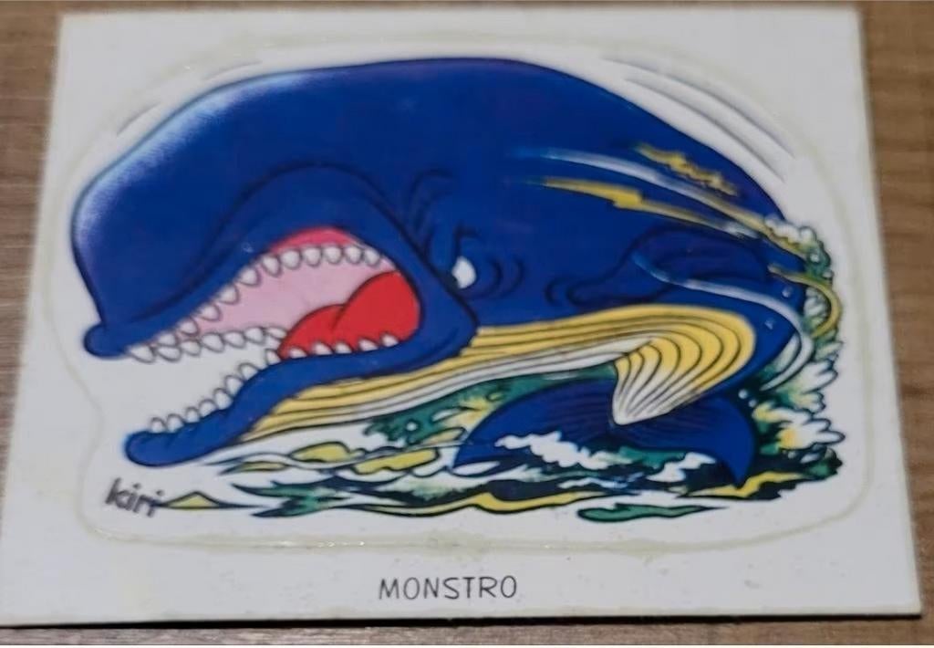 Pinokkio: sticker walvis (Kiri kaas), Verzamelen, Ophalen of Verzenden, Peter Pan of Pinokkio, Zo goed als nieuw, Plaatje of Poster