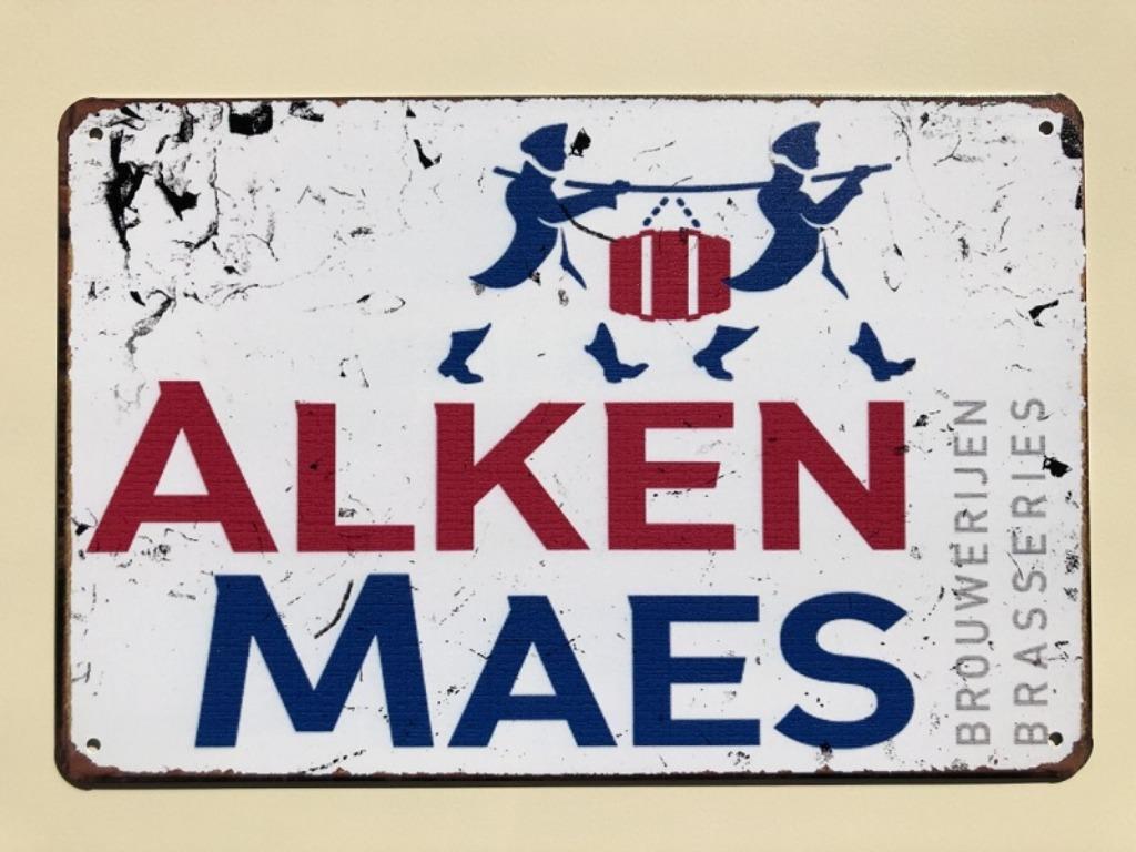Alken Maes bier metalen vintagelook wandplaat reclamebord, Ophalen of Verzenden, Nieuw, Reclamebord, Plaat of Schild, Overige merken