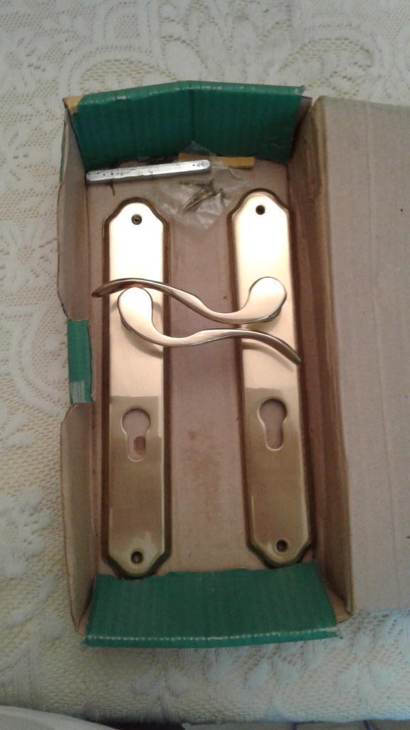 Ensemble de poignées de porte en laiton massif trou cylindre, Enlèvement, Neuf