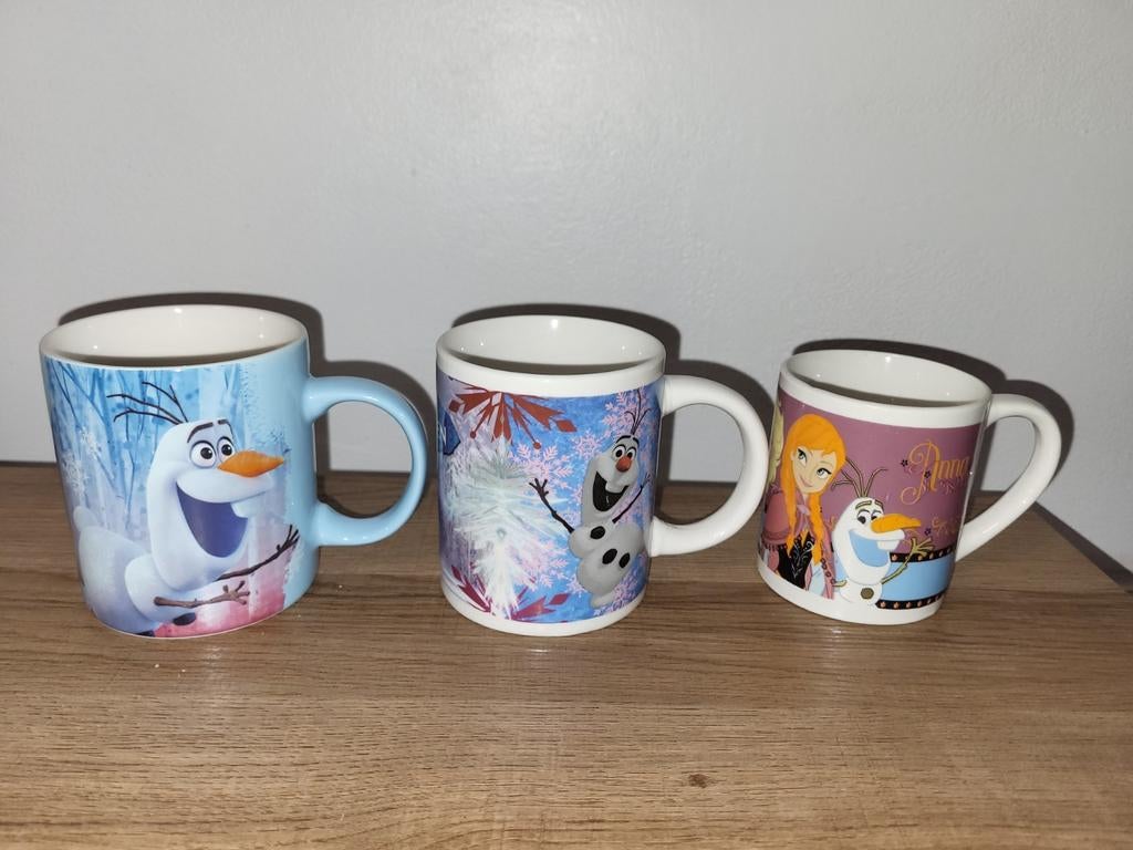3 Delige Frozen1 en Frozen 2 Mokjes Elsa en Olaf, Ophalen of Verzenden, Zo goed als nieuw
