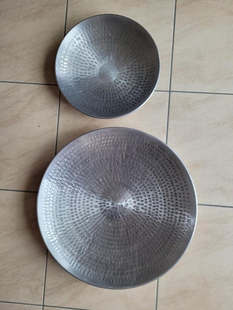 2 plateaux Ikea gris métal martelé, Enlèvement, Métal