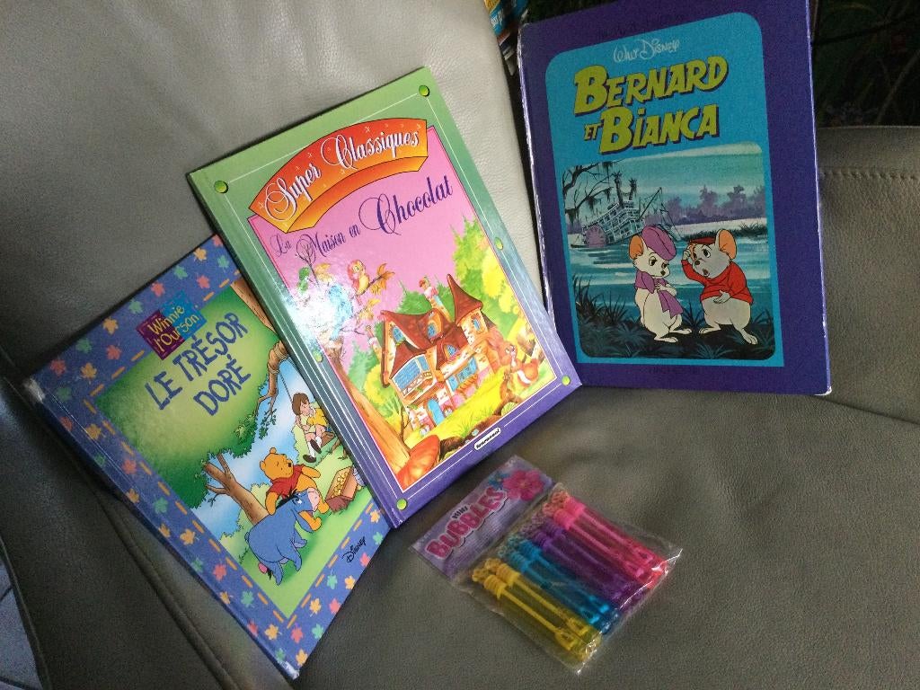 LOT DE LIVRES+MINI BUBBLES GRATIS, Garçon ou Fille, Enlèvement ou Envoi, Utilisé, TOURNESOL/DISNEY..