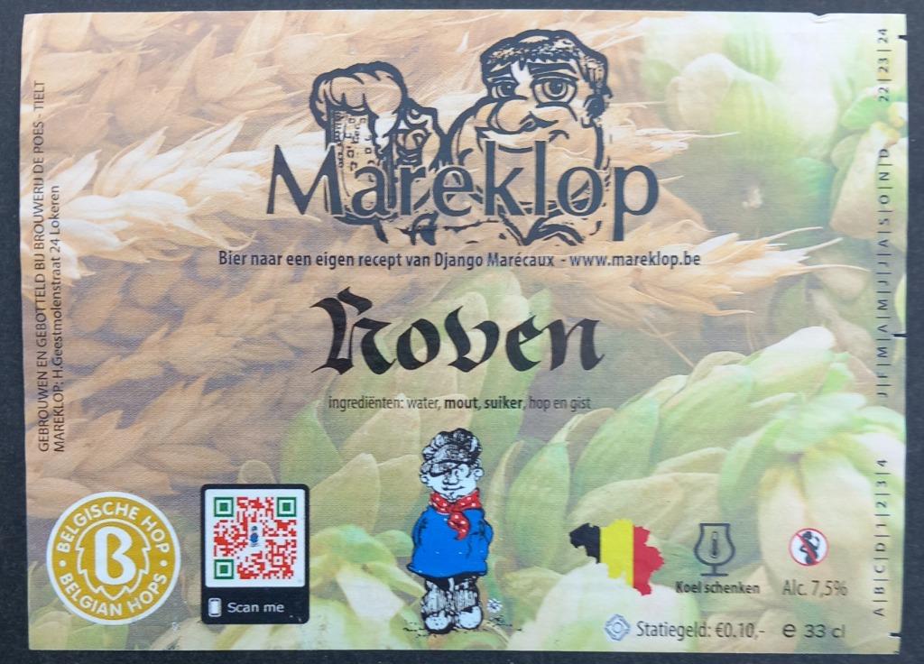 Bieretiket Mareklop Koven Brouwerij De Poes (7a1), Ophalen, Gebruikt
