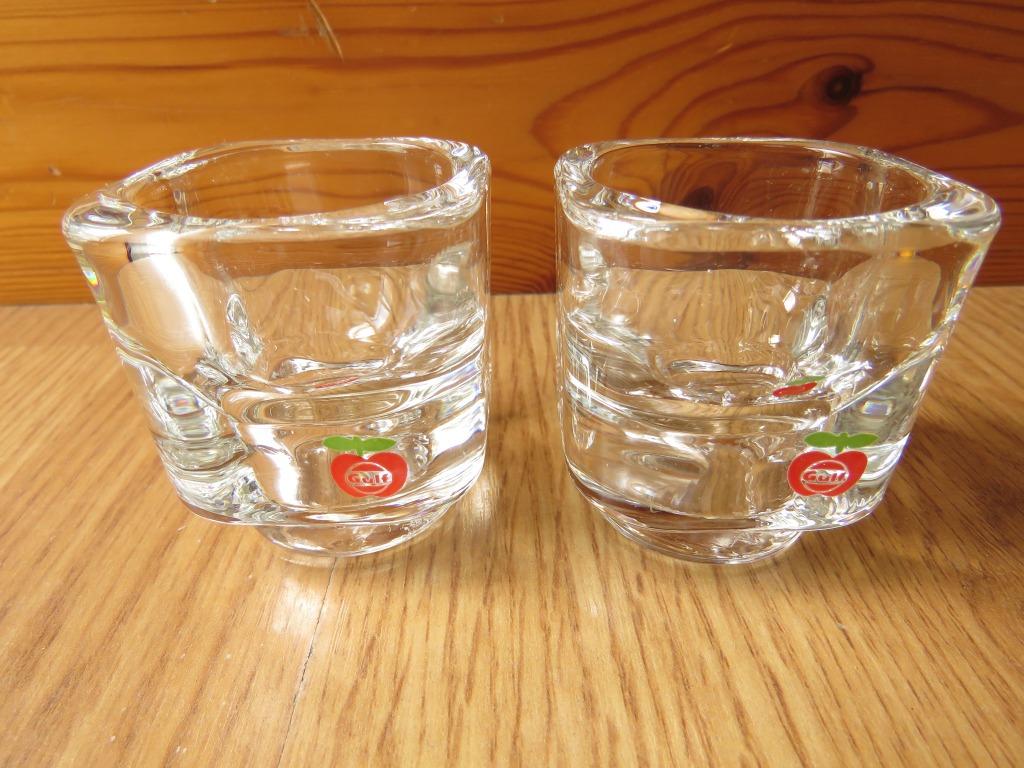 vintage 2 coquetiers bougeoirs Gulf en verre, Ophalen of Verzenden, Zo goed als nieuw, Glas, Kom(men)