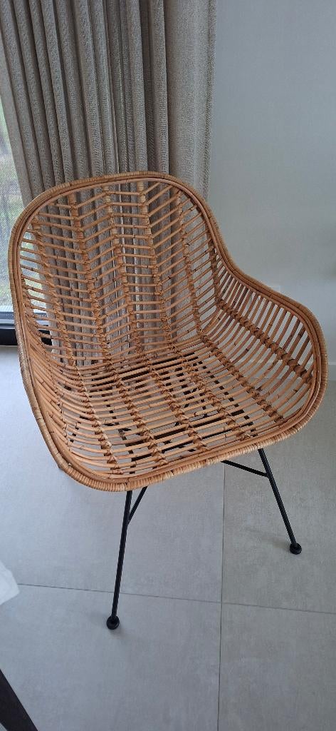 Stoel in rotan. Nauwelijks gebruikt, Huis en Inrichting, Stoelen, Ophalen, Overige kleuren, Zo goed als nieuw, Metaal