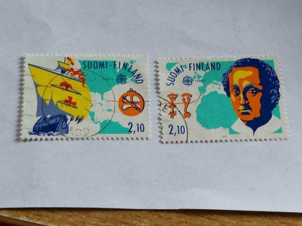 Finlande 1992 - Yv 1141-1142 - Découverte de l'Amérique, Envoi, Finlande, Affranchi