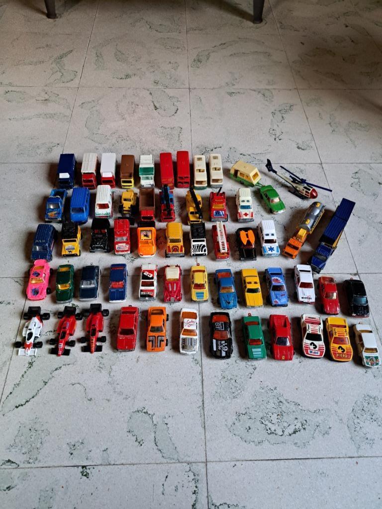 Vintage set 57 auto's voertuigen Majorette, Ophalen, Gebruikt