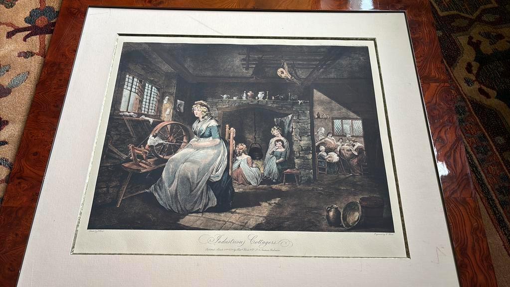 Antieke gravure in kader, Antiquités & Art, Enlèvement