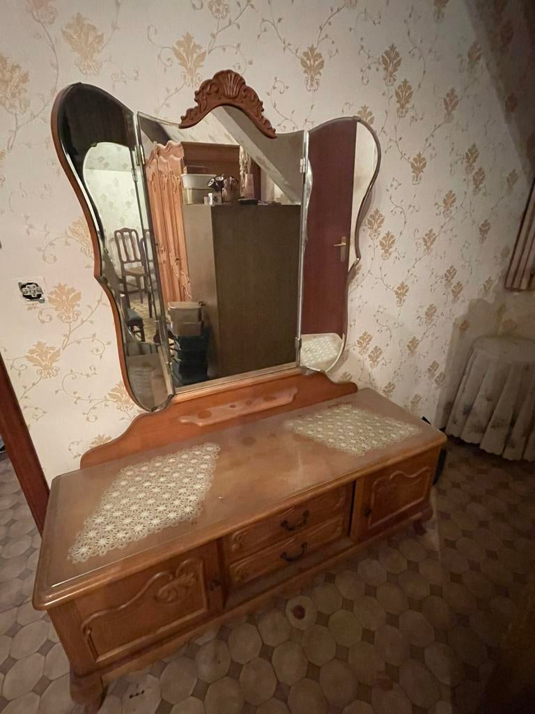 Commode met spiegel in hout, Ophalen, Zo goed als nieuw, Hout