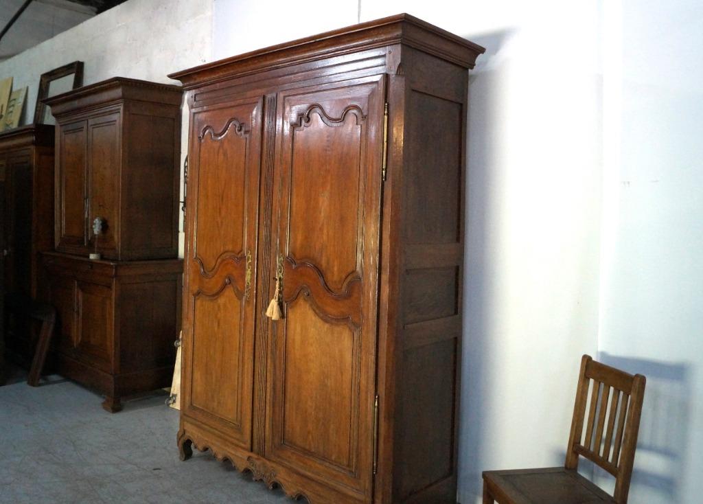 Grote Antieke Franse Bruids kleerkast in zeer zware eik H224, Antiek en Kunst, Ophalen