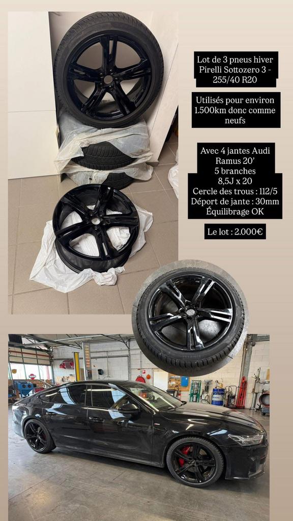 Kit hiver - audi 20 pouces - pirelli, Autos : Pièces & Accessoires, Pneus & Jantes, Neuf, Pneus et Jantes, Pneus hiver, 255 mm
