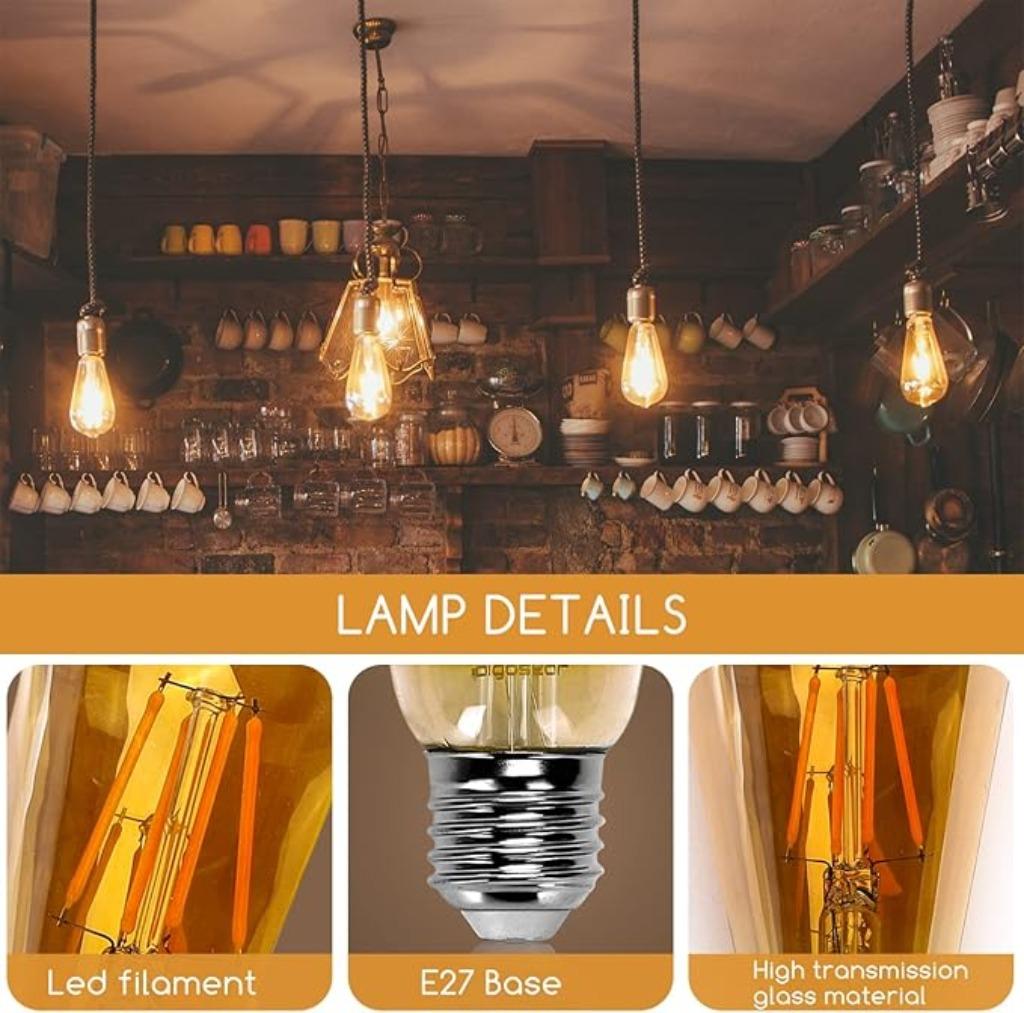 Aigostar Vintage Edison lampen SNELLE GRATIS LEVERING, 30 tot 60 watt, RETRO, Nieuw, E27 (groot)