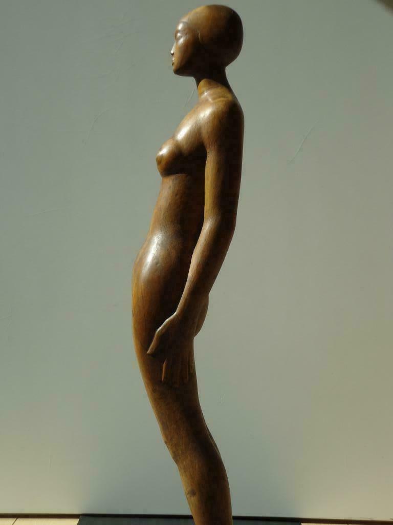 Adolphe DAENEN °1921-20012 groot staand naakt Kongo hout, Ophalen