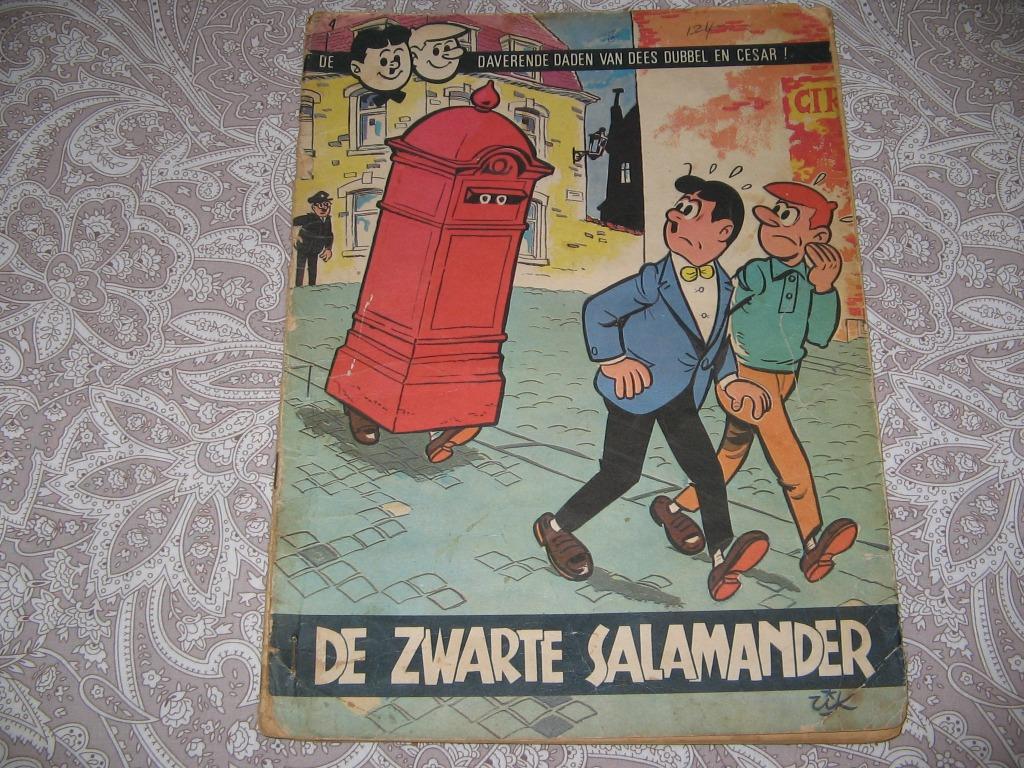 Dees dubbel+Cesar nr 4: De zwarte salamander 1 druk, Gelezen, Eén stripboek, Ophalen of Verzenden, Rik leeman