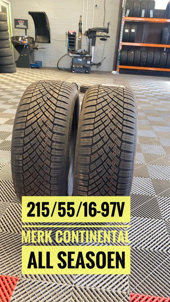 215/55/16 -97v continental all seasoen per stuk 50 eur, Auto diversen, Autosport-onderdelen, Ophalen