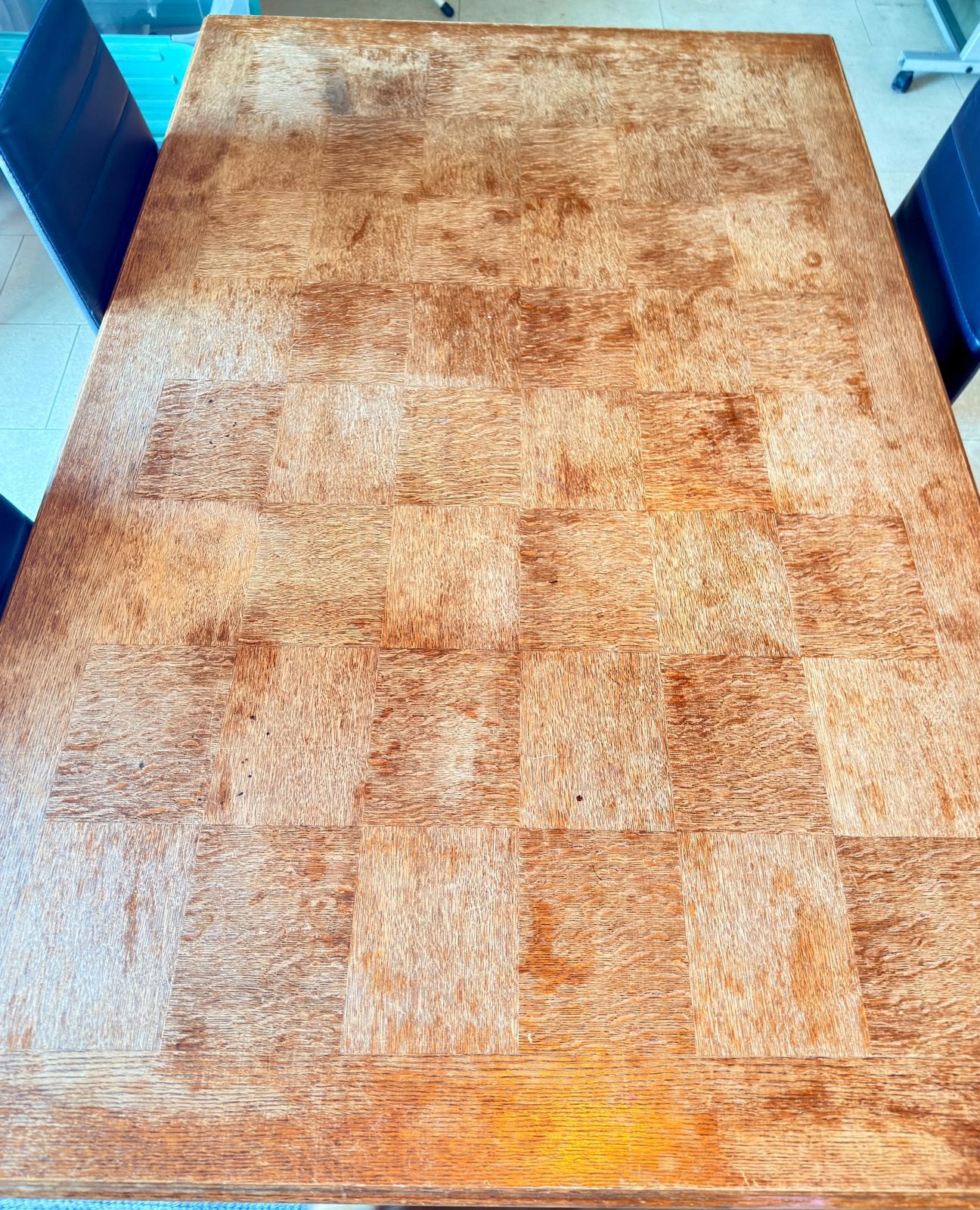 Vintage eiken tafel met 4 stoelen, Ophalen
