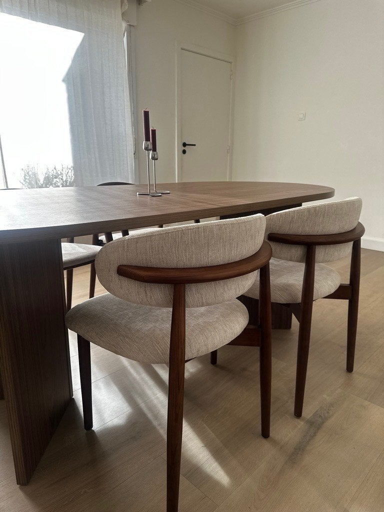 2 eetkamerstoelen Japandi, Neuf, Bois, Enlèvement, Deux