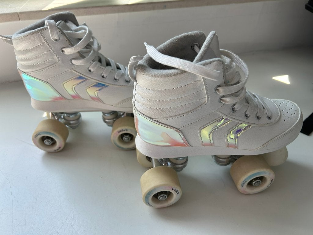 Rolschaatsen oxelo maat 35 + beschermers, Kinderen en Baby's, Ophalen, Gebruikt, Kinderen