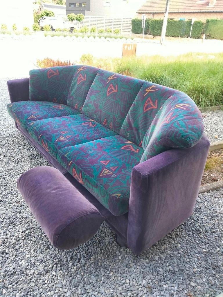1980s vintage Postmodern design zetel 3-zit Leolux Memphis, Enlèvement, Utilisé, Trois personnes, Tissus