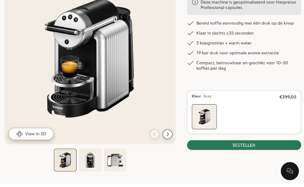 Nespresso machine professioneel, Ophalen, Espresso apparaat, 10 kopjes of meer, Zo goed als nieuw